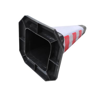 安赛瑞 反光路锥，橡胶方锥，70cm路障警示柱，交通设施，4斤条纹红白，经济款，1B00518 售卖规格：1个