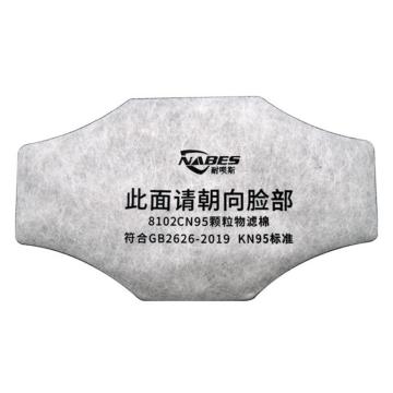 耐呗斯 单滤盒颗粒物过滤棉（活性炭）KN96，8102CN95 售卖规格：10片/包