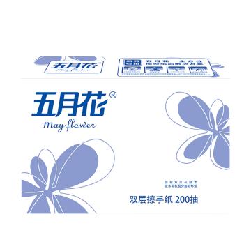 五月花/MAY FLOWER 双层200抽擦手纸，A18260S 225×230mm 200抽/包 售卖规格：20包/箱