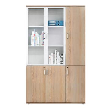 HiBoss 板式现代简约文件柜右三门，XYGT-72 现代简约环保板材 欧相+暖白 1200*400*2000mm 售卖规格：1台