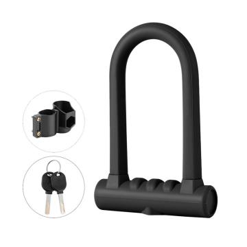 罕码 加粗款合金钢U型锁,黑色，HMLK3144-01 售卖规格：1个