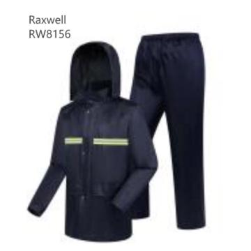 Raxwell 分体双层反光防洪度汛雨衣套装，RW8156 涤丝纺加厚升级款，190T，黑色，XL码 售卖规格：1套