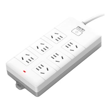 得力 插座 6位5米，18261 PVC袋装 白色 售卖规格：1个
