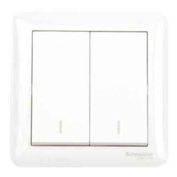 施耐德电气/SNDDQ 畅意系列二位跷板式双控面板开关，A3B32_2A 10AX 250V 售卖规格：1个