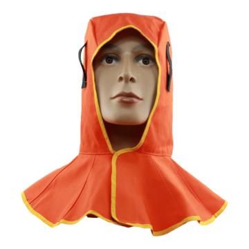 成楷科技 劳保防尘披肩帽电焊工头套防飞溅工作阻燃帽，CKT-6690 橘色 售卖规格：1顶