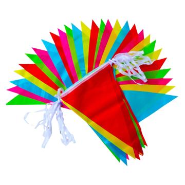 卡威/CareWel 彩旗串旗，三角串旗，白绳大号20*33cm，一包100米长，150片旗帜，KVSF0069 售卖规格：2包/套