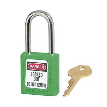 玛斯特锁具 绿色XENOY工程塑料安全锁，410GRN 6mm锁钩 锁钩净高38mm 44mm高 售卖规格：1个