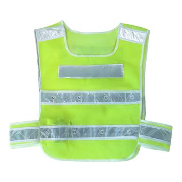 成楷科技 带灯LED反光背心骑行发光防护服 工地夜间施工安全反光马甲 均码，CKB-RVL001 荧光黄 售卖规格：1件