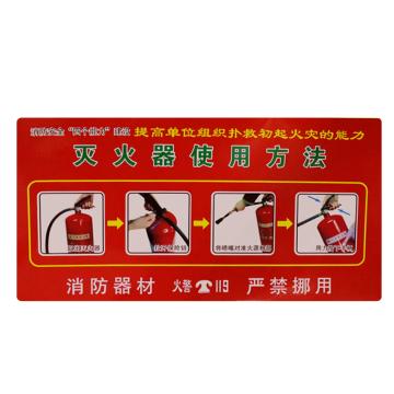 谋福 灭火器使用方法说明牌，35*19cm，96952 售卖规格：1个