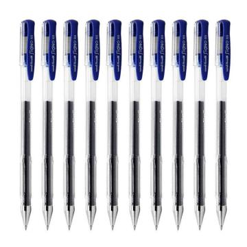 三菱 拔帽中性笔签字笔，UM-100 蓝色 0.5mm 售卖规格：10支/盒