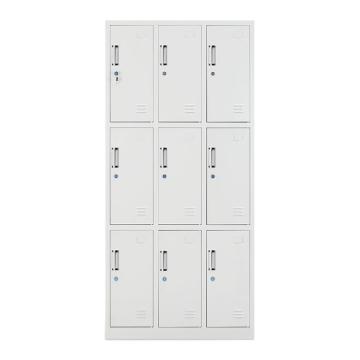 HiBoss 员工柜储物柜铁皮柜存包柜鞋柜碗柜九门更衣柜，GJSP-88 850*420*1800mm 售卖规格：1台