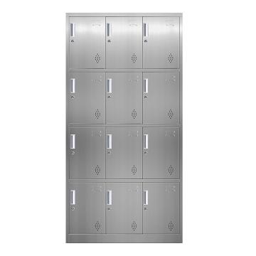 HiBoss 不锈钢更衣柜浴室衣柜碗柜员工柜无尘车间换鞋柜12门，GJSP-162 900*350*1800mm 售卖规格：1台