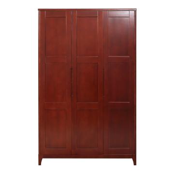HiBoss 更衣柜油漆衣柜储物柜大衣橱橡胶木置物柜三门衣柜，GJSP-196 1322*610*2100mm 售卖规格：1组
