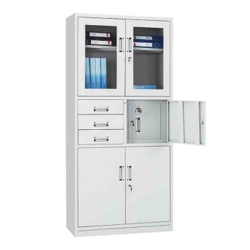 HiBoss 钢制文件柜办公柜铁皮柜档案柜储物柜偏三保文件柜，GJSP-95 850*390*1800mm 售卖规格：1台