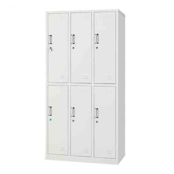 HiBoss 钢制更衣柜铁皮柜员工柜存包柜储物柜六门更衣柜，GJSP-85 850*420*1800mm 售卖规格：1台
