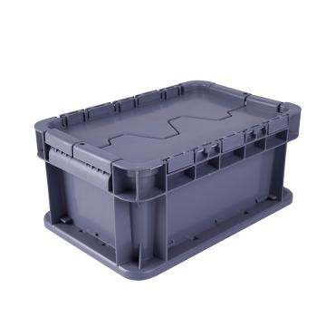 Raxwell 翻盖可堆周转箱，RHSS4069 TK-A,尺寸(mm):300×200×148,容量5.4L,灰色 售卖规格：1个