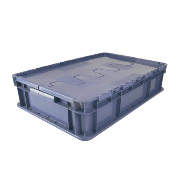 Raxwell 翻盖可堆周转箱，RHSS4075 TK-H,尺寸(mm):600×400×148,容量25.3L,灰色 售卖规格：1个