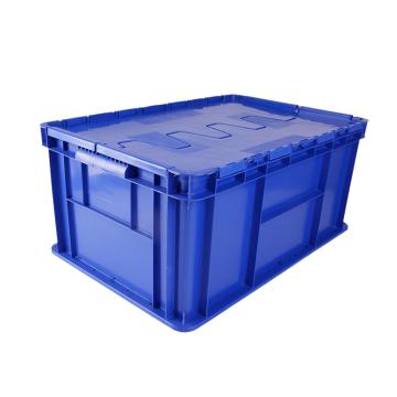 Raxwell 翻盖可堆周转箱，RHSS4078 TK-D,尺寸(mm):600×400×280,容量51.6L,蓝色 售卖规格：1个
