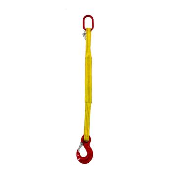 Raxwell 单腿扁平吊装带组合索具，RLSS0005 3T×1m 80级眼形带舌吊钩 售卖规格：1套