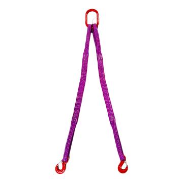 Raxwell 双腿扁平吊装带组合索具，RLSS0008 1.4T×2m 80级眼形带舌吊钩 售卖规格：1套