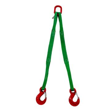 Raxwell 双腿扁平吊装带组合索具，RLSS0010 2.8T×2m 80级眼形带舌吊钩 售卖规格：1套