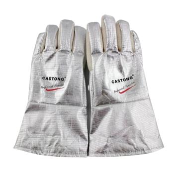 卡司顿/CASTONG 隔热手套，NFRR15-34 300°5指手背铝箔耐高温手套 售卖规格：1副