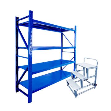 Raxwell 登高管理组合，RHLK0004 4层货架, 300kg, 2000*600*2000mm+150kg, 803*600*900mm 踏台 售卖规格：1套
