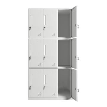 功成狮 九门更衣柜钢制储物柜，GUFD0603 长900*宽500*高1850mm 收纳柜更衣柜 纯白色窄边套色款 售卖规格：1台
