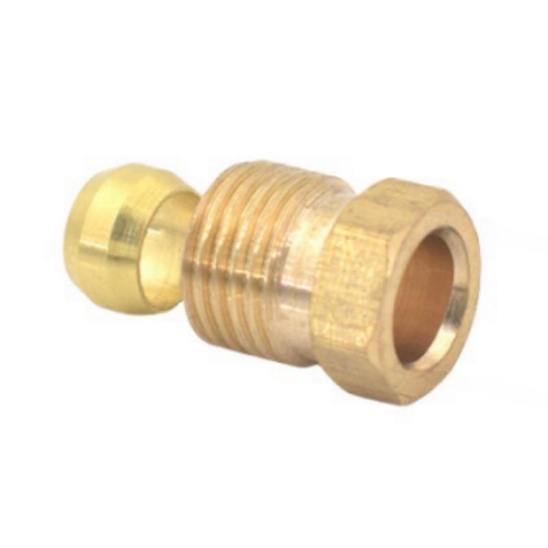 谦华智科 铜机床润滑块油路油管接头配件接头卡珠接头体二件套，PAPB-1208：外丝M12*1-接管外径8mm  售卖规格：1个