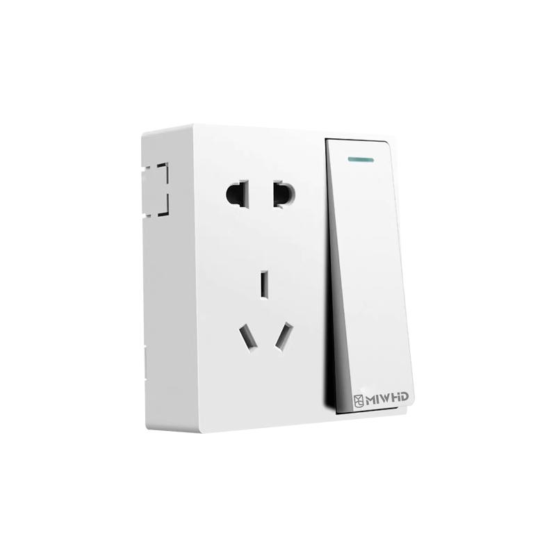 梅兰日兰/MIWHD 一开五孔双控明装86型，MLRL12-9 220V  10A 售卖规格：1个