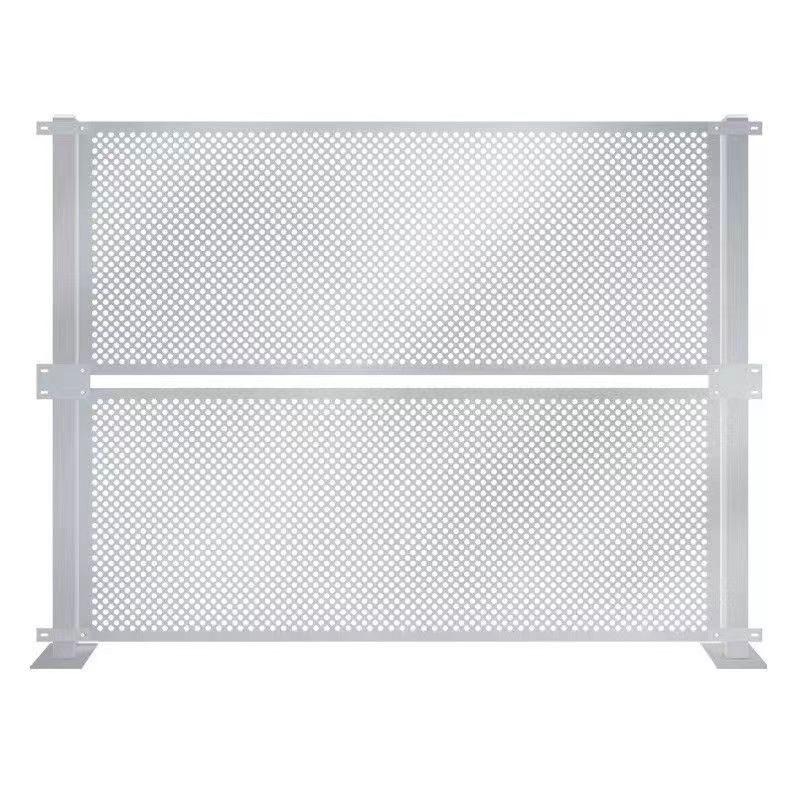 昊步 防风冲孔围挡 1个斜杠1网1立柱带底脚（包含膨胀螺丝），长2500mm×高2000mm×0.7mm 喷塑白色 售卖规格：1套