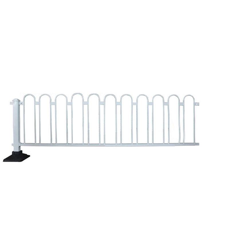 妙霆 0.6米高橡胶底座特厚款道路京式护栏，含立柱1根+围栏1片+橡胶底座1个+安装螺丝，MT-THXJJS-06-2 白色,长3.08m 售卖规格：1套