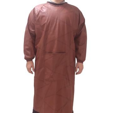 共泰 PU防水带袖围裙 工作服围裙 加厚款，棕色 均码 售卖规格：1件