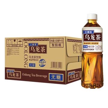 三得利 无糖乌龙茶饮料，瓶装500ml*15 纸箱外箱 售卖规格：15瓶/箱