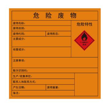 卡威/CareWel 危险废物标识牌，危险特性：易燃，1.0mm铝板覆工程级反光膜，400*400mm，KVSJ0521 售卖规格：1块