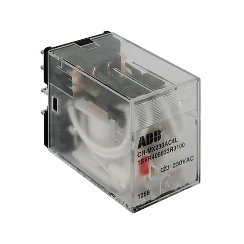ABB CR-MX 插拔式中间继电器(不带测试按钮)，10229082 CR-MX230AC4L 售卖规格：10个/个