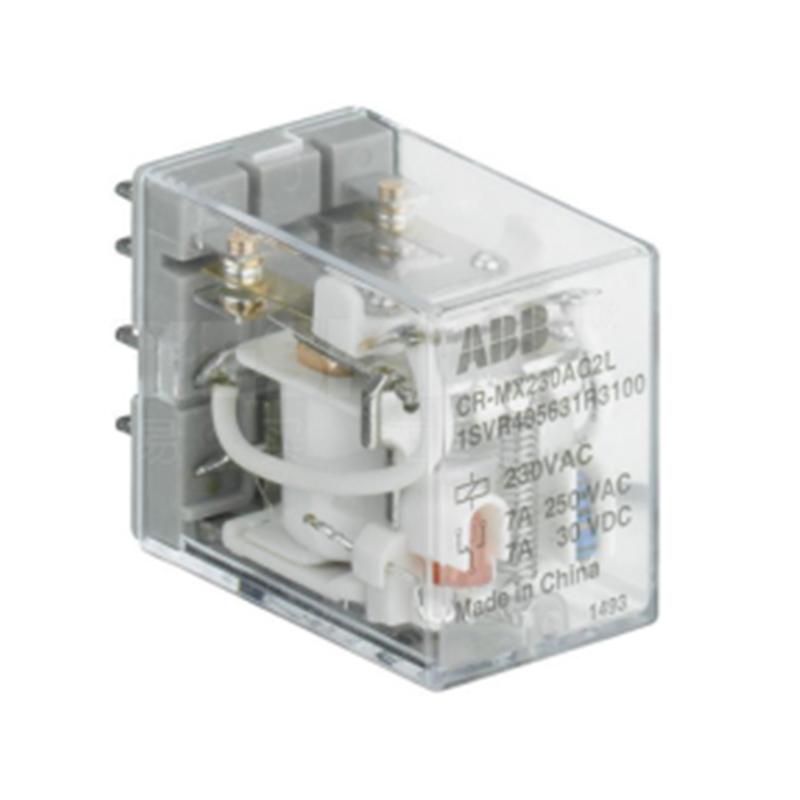 ABB CR-MX 插拔式中间继电器(不带测试按钮)，10229081 CR-MX230AC2L 售卖规格：10个/个