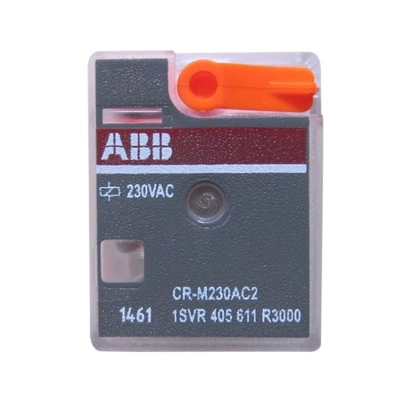 ABB CR-M 插拔式中间继电器(带测试按钮)，10050179 CR-M230AC4 售卖规格：10个/个