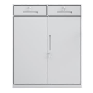 初嘉 钢制文件柜窄边资料柜拆装档案柜带锁储物柜纯白二斗矮柜，WJGT-026 1090*900*400/0.7mm 售卖规格：1个