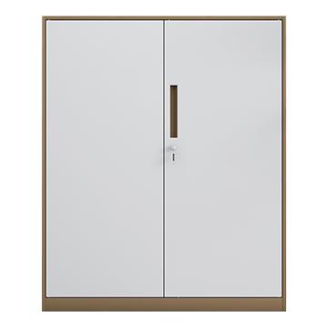 初嘉 钢制文件柜窄边资料柜拆装档案柜带锁储物柜咖白套对开铁门矮柜，WJGT-016 1090*900*400/0.7mm 售卖规格：1个