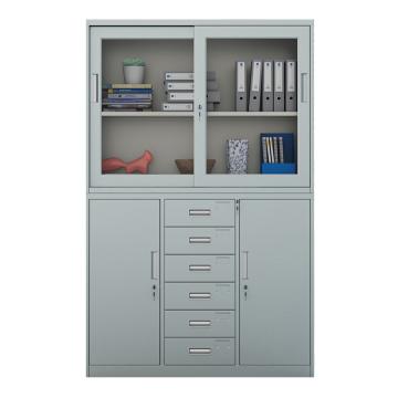 初嘉 文件柜办公档案柜铁皮资料柜钢制储物柜宽中六斗文件柜，WJG-13 1180*390*1800/0.7mm 售卖规格：1个