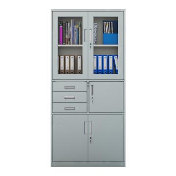 初嘉 钢制铁皮柜 办公柜资料柜档案柜子 偏三斗柜，CJ_ZWJG010 1800*850*390/0.6mm 售卖规格：1个