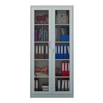 初嘉 钢制铁皮柜 办公柜资料柜档案柜子 通玻文件柜，CJ_ZWJG002 1800*850*390/0.6mm 售卖规格：1个