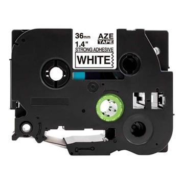 功成狮 强粘性标签色带，AZE-S261GCDY0291 宽度36mm 白底黑字，适用于兄弟TZA系列标签机 售卖规格：1卷