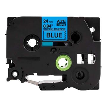 功成狮 强粘性标签色带，AZE-S551GCDY0277 宽度24mm 蓝底黑字，适用于兄弟TZA系列标签机 售卖规格：1卷
