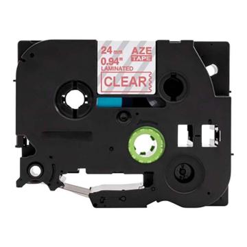 功成狮 标签色带，AZE-152GCDY0274 宽度24mm 透明底红字，适用于兄弟ＴＺ系列标签机 售卖规格：1卷