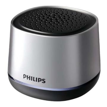 飞利浦/PHILIPS 蓝牙音箱，TAS1009 银色 说明书*1、保修卡*1、充电线*1 售卖规格：1个