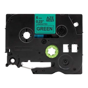 功成狮 标签色带，AZE-711GCDY0179 宽度6mm 绿底黑字，适用于兄弟ＴＺ系列标签机 售卖规格：1卷