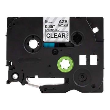 功成狮 标签色带，AZE-121GCDY0192 宽度9mm 透明底黑字，适用于适用于兄弟ＴＺ系列标签机 售卖规格：1卷