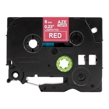功成狮 标签色带，AZE-415GCDY0182 宽度6mm 红底白字，适用于兄弟ＴＺ系列标签机 售卖规格：1卷